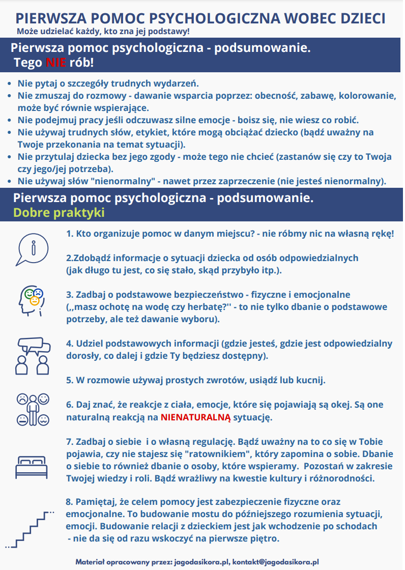 pierwsza pomoc psychologiczna wobec dzieci